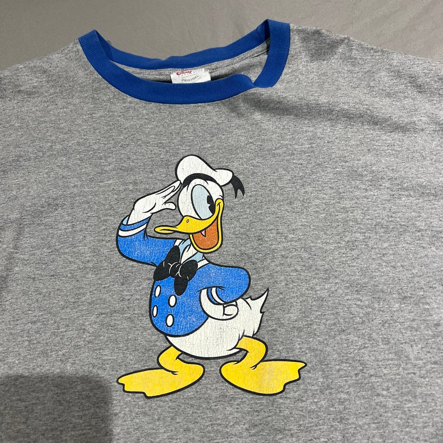 Daffy Duck Shirt Mens XL Disney Gray Short Sleeve Ringer