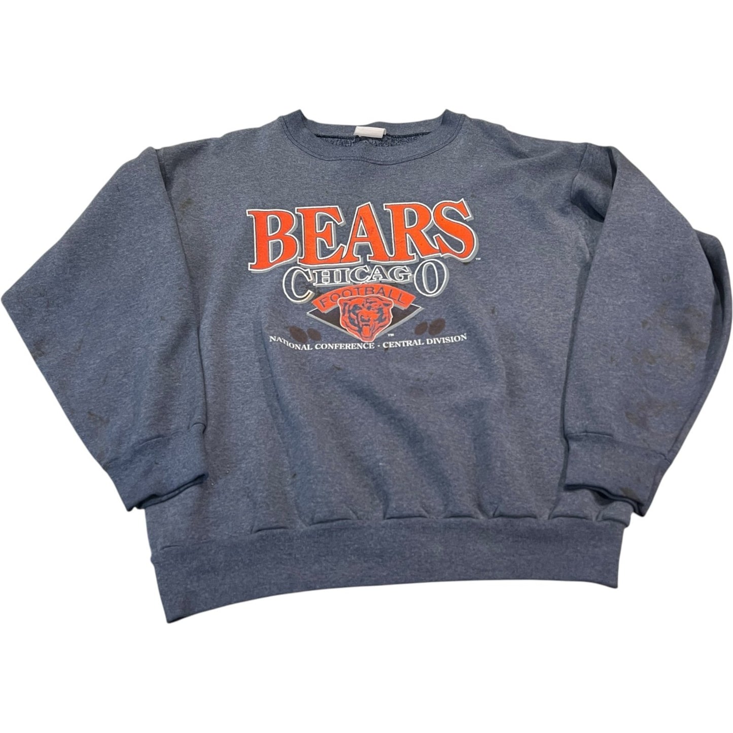 Vintage Chicago Bears Sweater Mens Medium NFL Crewneck NFL Blue Orange