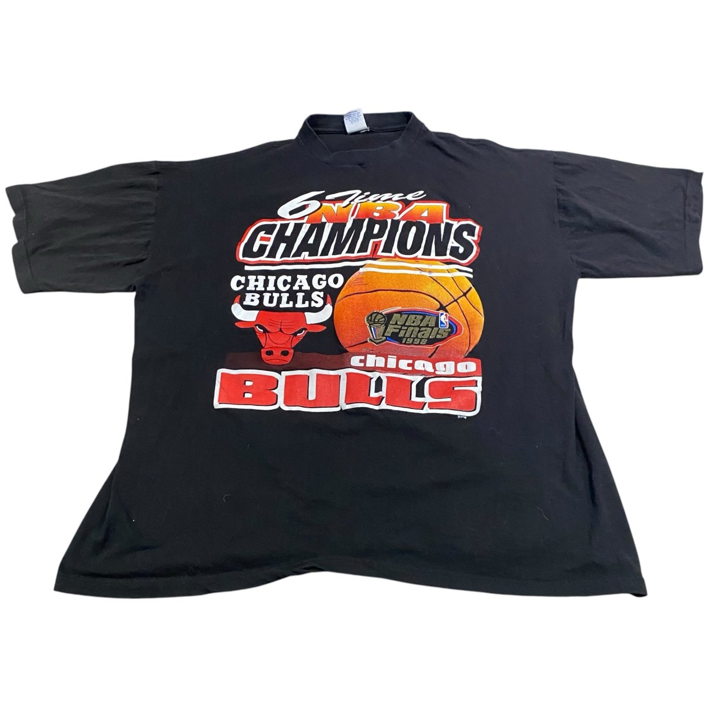 Vintage 1998 Chicago Bulls Shirt Mens XL True Fan NBA 6 Time Champions Black