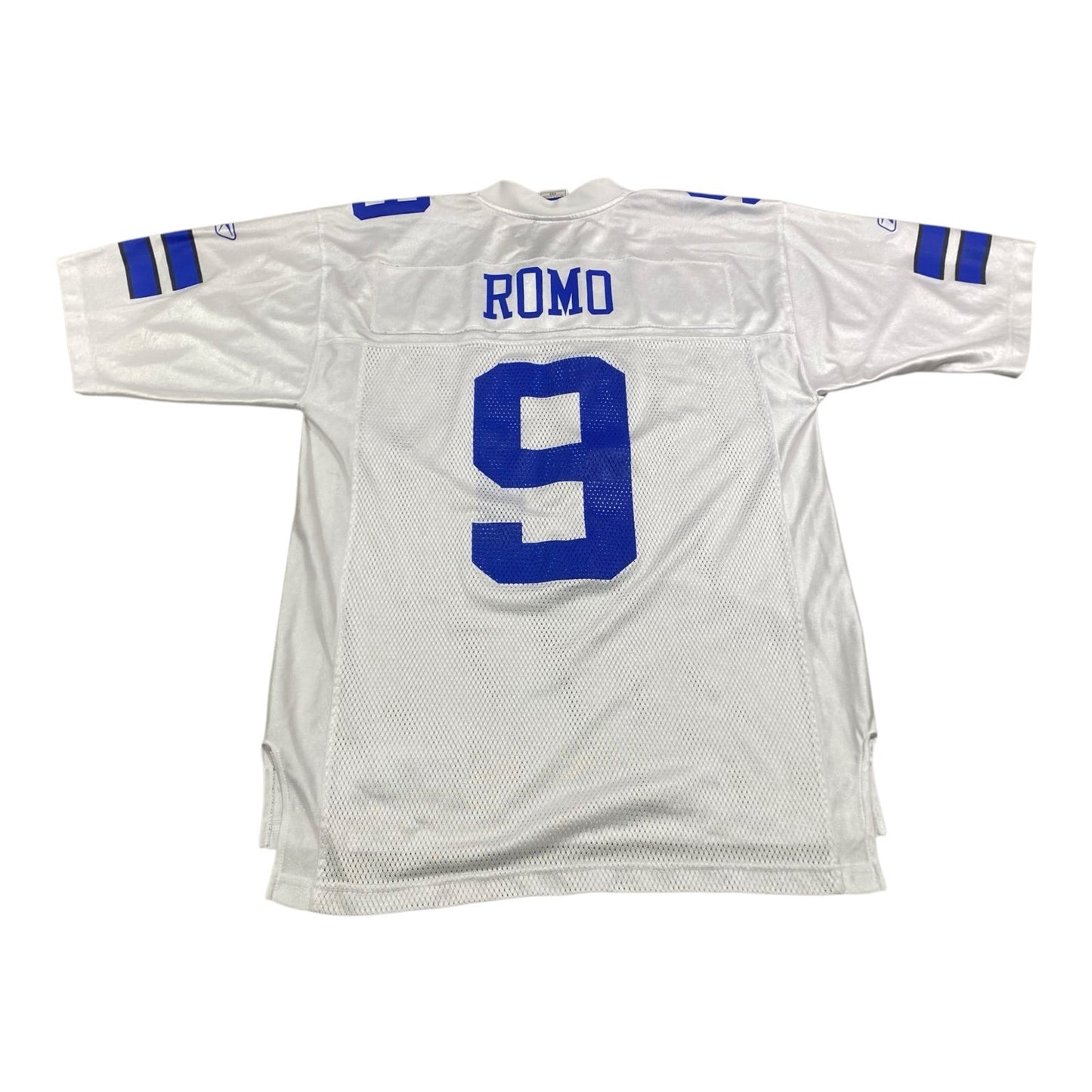 Tony Romo Jersey Dallas Cowboys #9 Mens Medium NFL Reebok White Blue