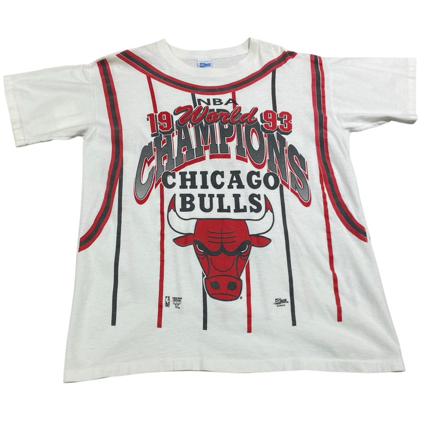 Vintage 1993 Chicago Bulls Shirt Mens Large Salem Sportswear Short Sleeve NBA