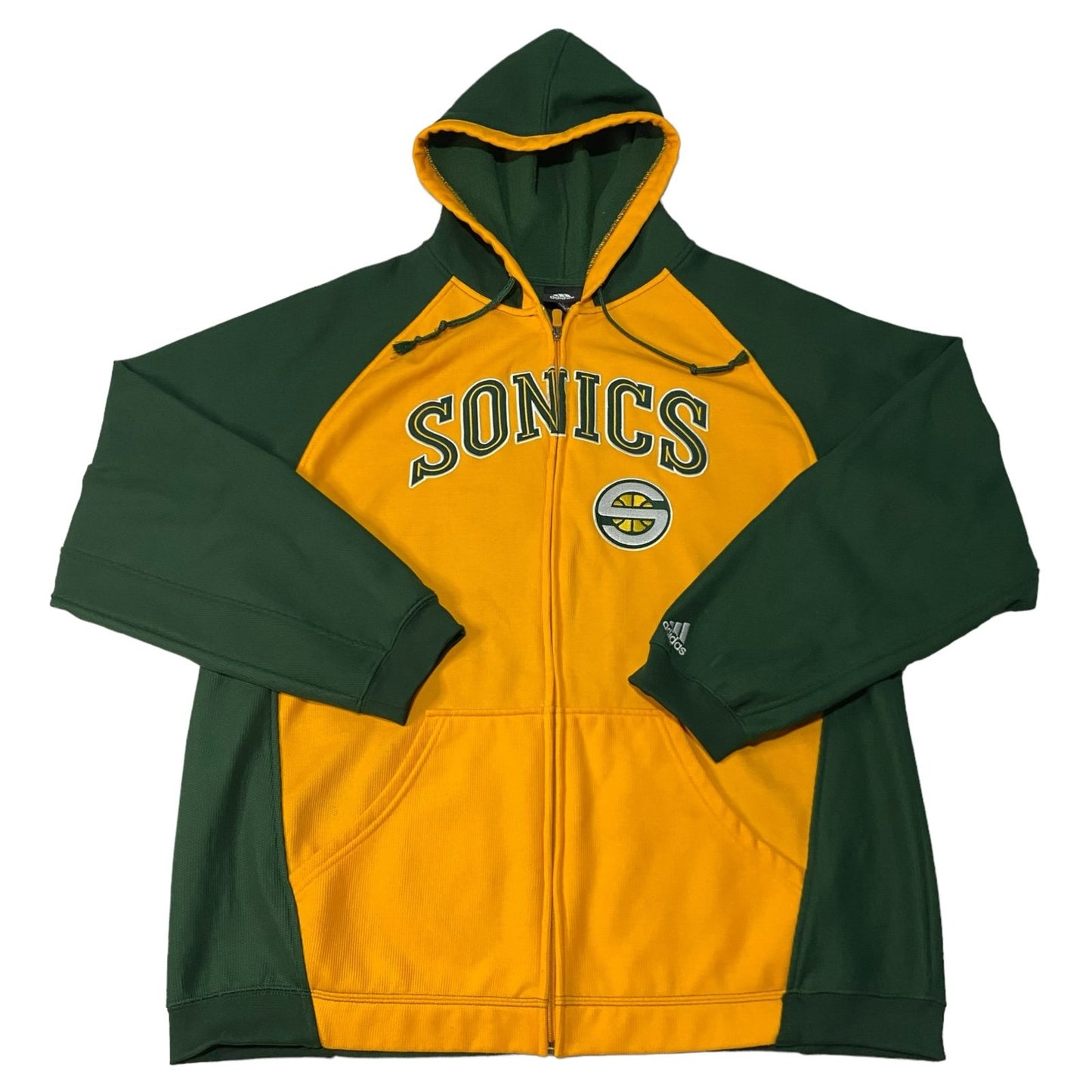 Vintage Seattle Supersonics Hoodie Mens Large Sweat Shirt Adidas Zip Up