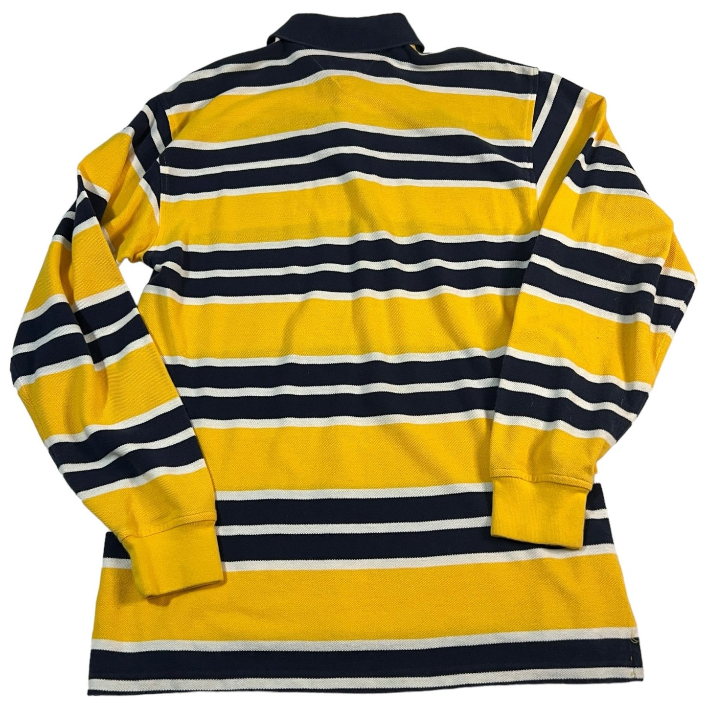 Tommy Hilfiger Polo Shirt Long Kids XL Youth Boys Long Sleeve Yellow Stripe Y2K