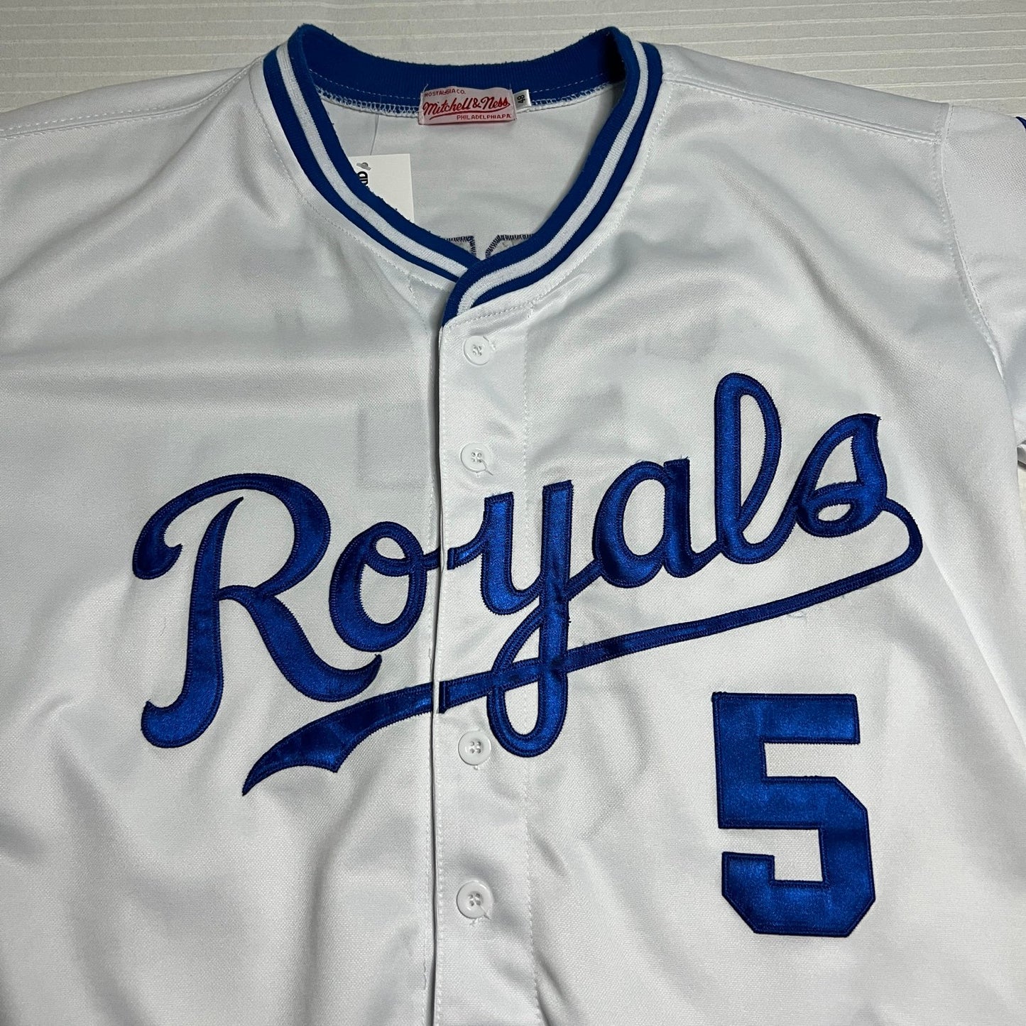 Kansas City Royals George Brett Jersey Mens 48 Mitchell & Ness Stitch Sewn 1989