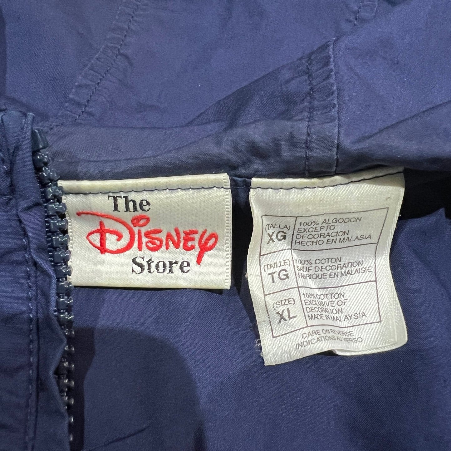 Vintage Disney Mickey Mouse Donald Duck Sail Boat Jacket Blue Full Zip Hood