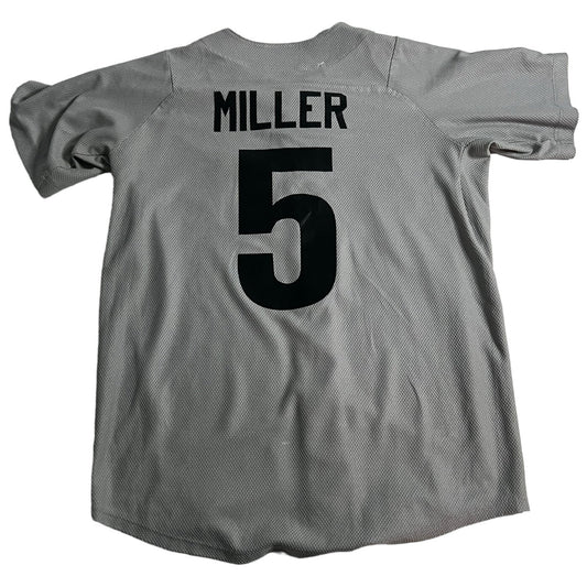 Erik Miller New York Giants Jersey Kids Youth Medium Gray #5 MLB New Era