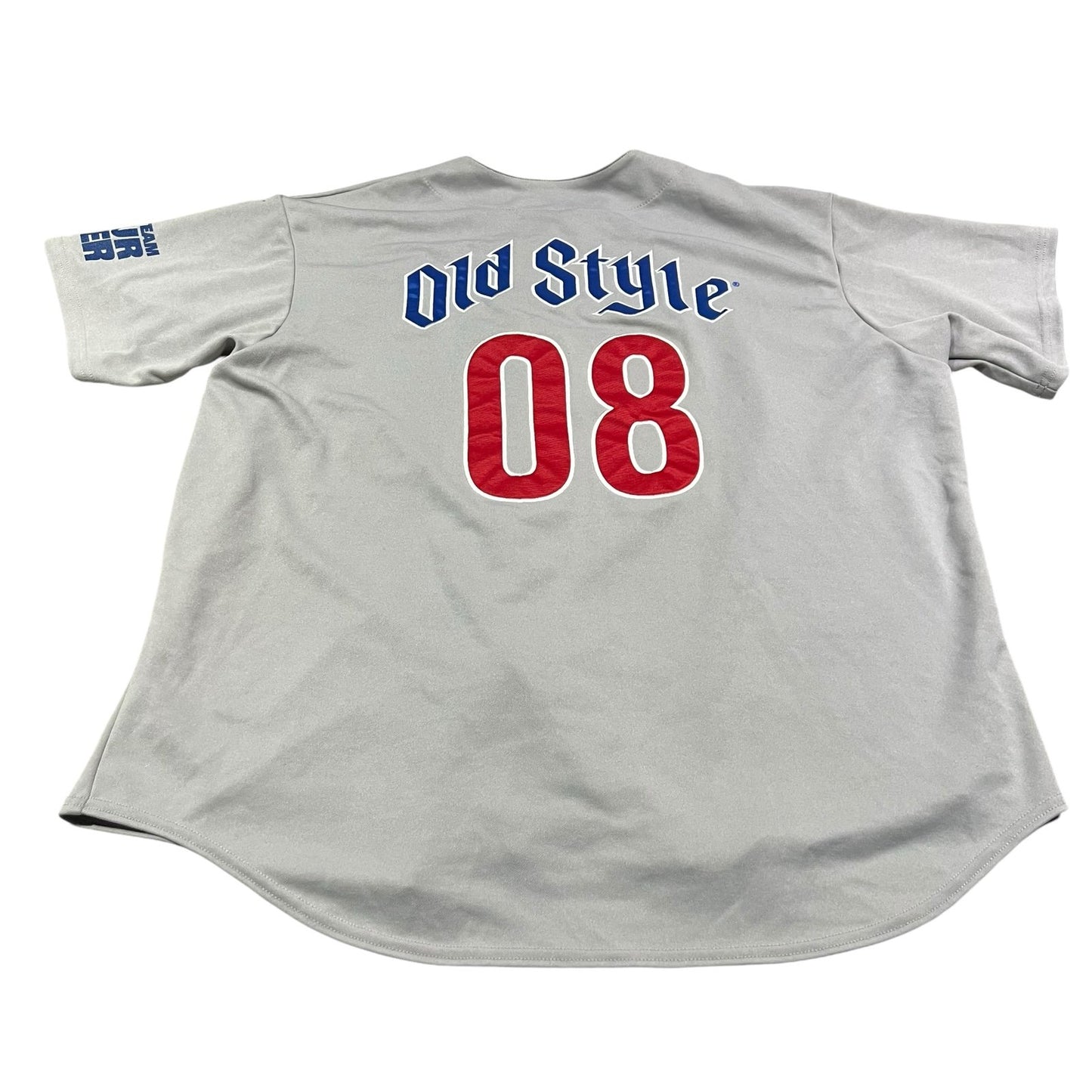 Chicago Cubs Jersey Old Style Beer Mens 52 Stitch Sewn Gray #8 MLB