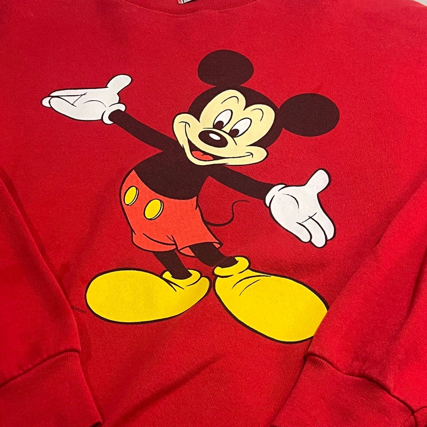 Vintage 90's Mickey Mouse Sweater Womans XL Disney Crewneck Red Pullover