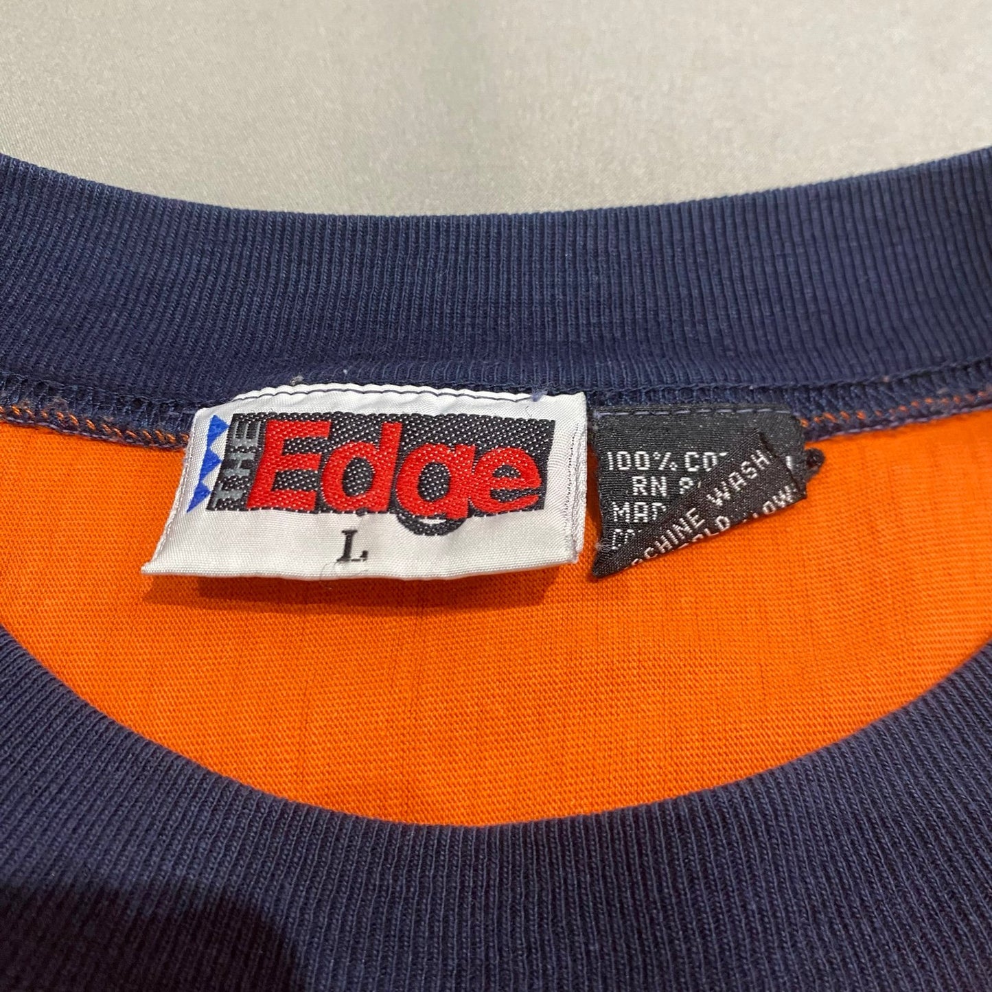 Vintage 90's Chicago Bears Shirt Mens Large NFL Pro Edge Half Sleeve Blue Orange