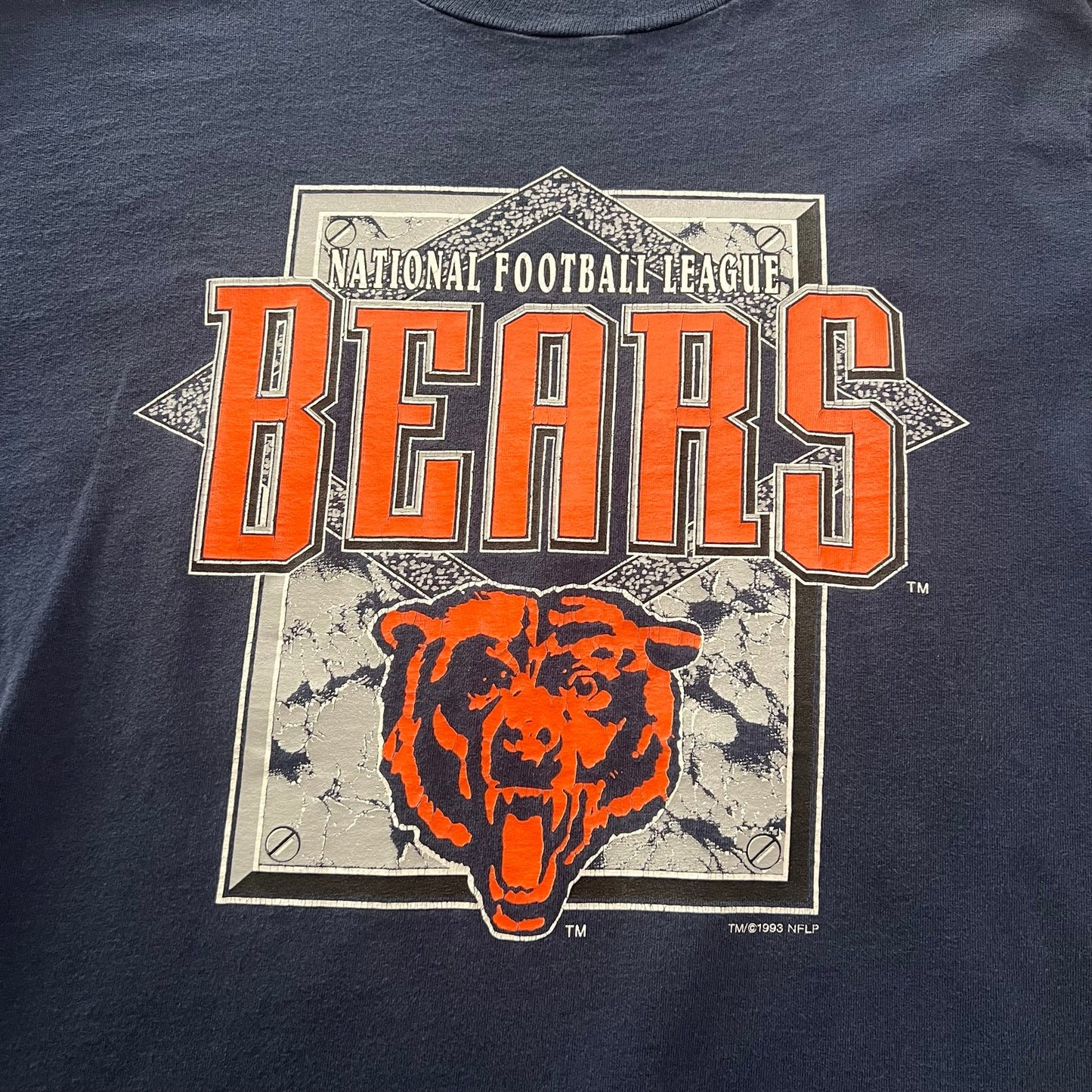 Vintage 90's Chicago Bears Shirt Mens Medium Blue Short Sleeve NFL