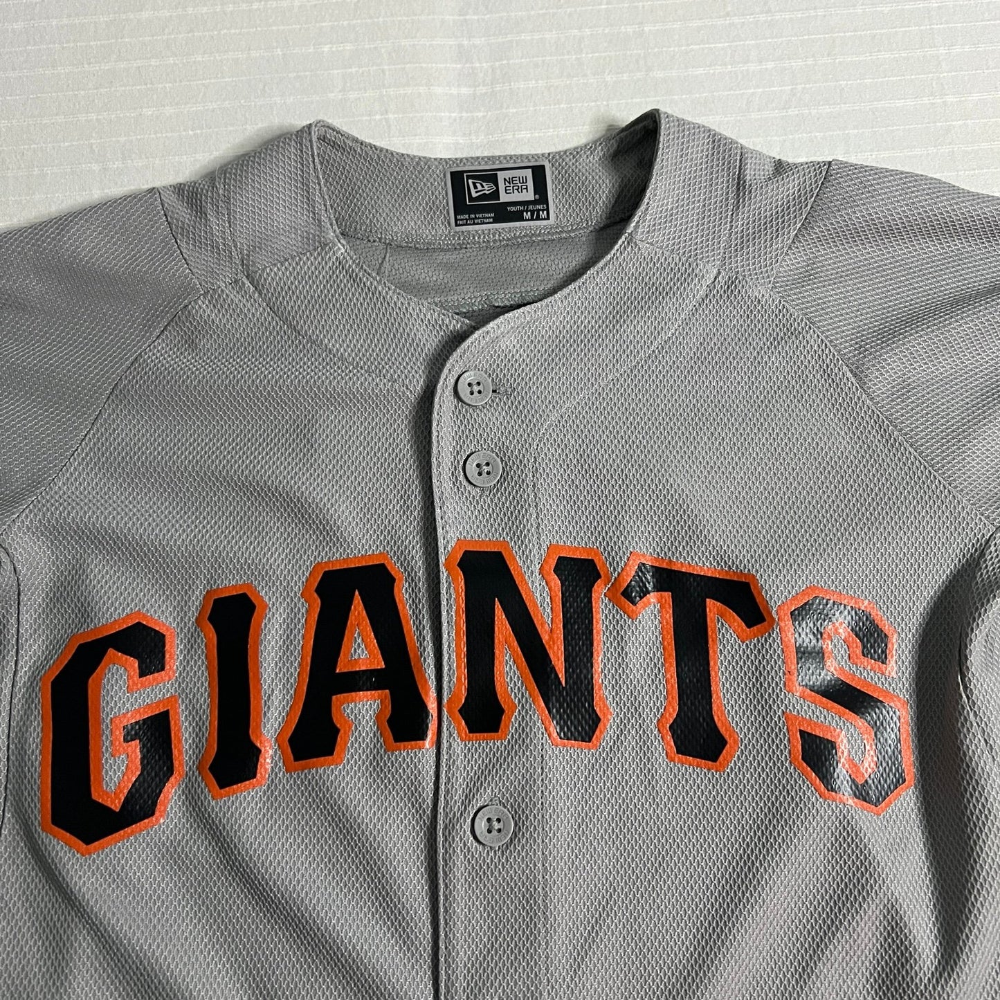 Erik Miller New York Giants Jersey Kids Youth Medium Gray #5 MLB New Era