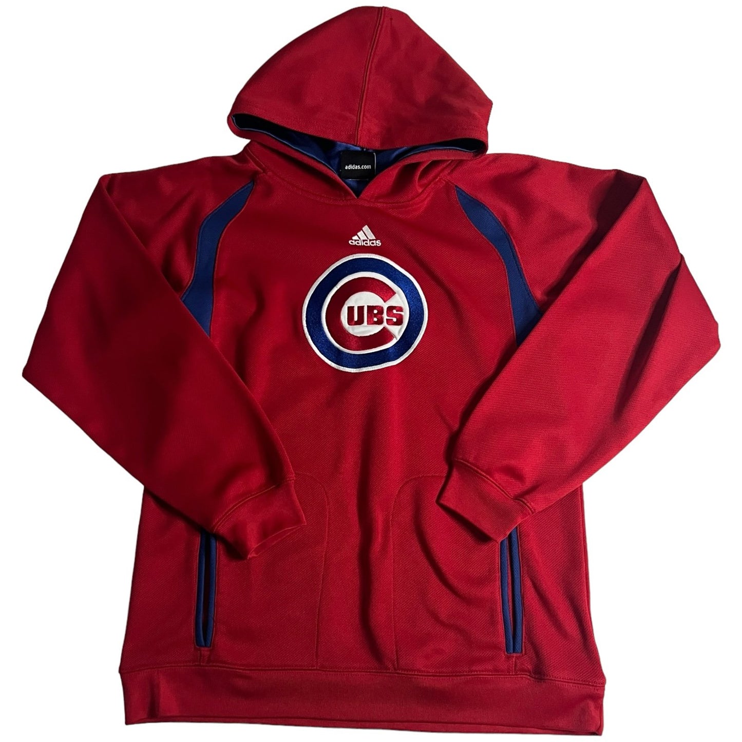 Chicago Cubs Hoodie Sweat Shirt Kids Youth Large Embroidered Red Adidas MLB