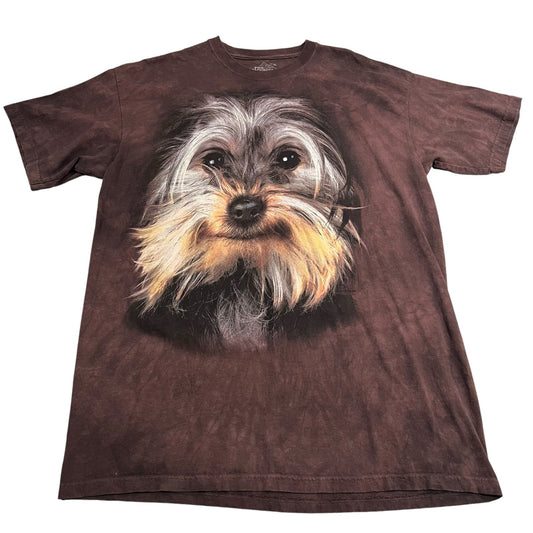 The Mountain Yorkshire Yorkie Terrier Dog Shirt Mens XL Short Sleeve Brown