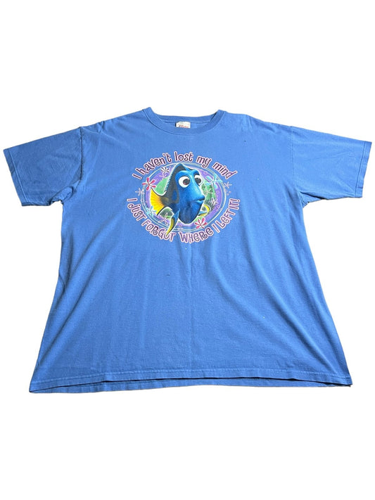 Vintage Disney Pixas Finding Nemo Shirt Dory Mens Large Blue Short Sleeve