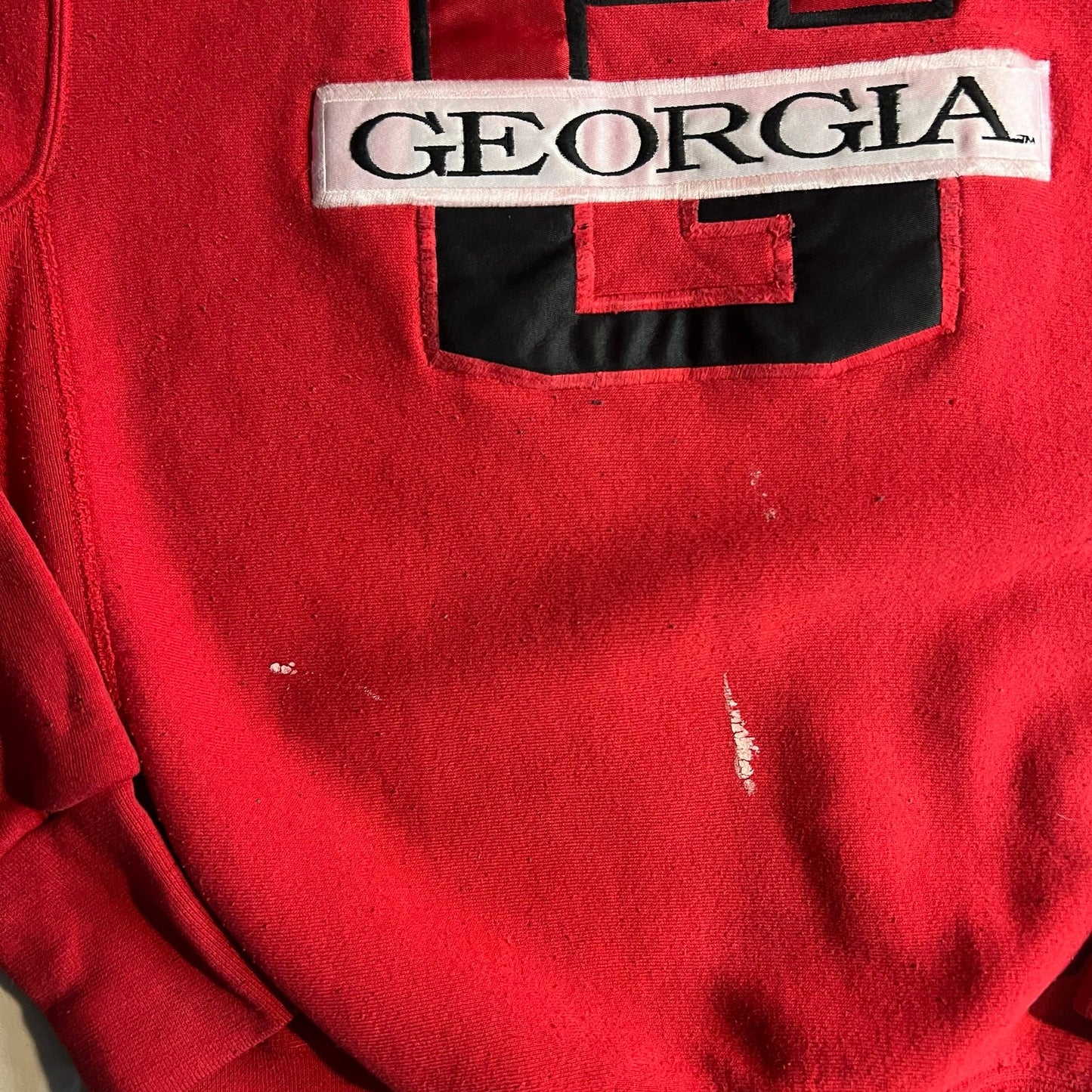 Vintage Georgia Bulldogs Sweater Womans Medium Sweat Shirt Red Embroidered NCAA