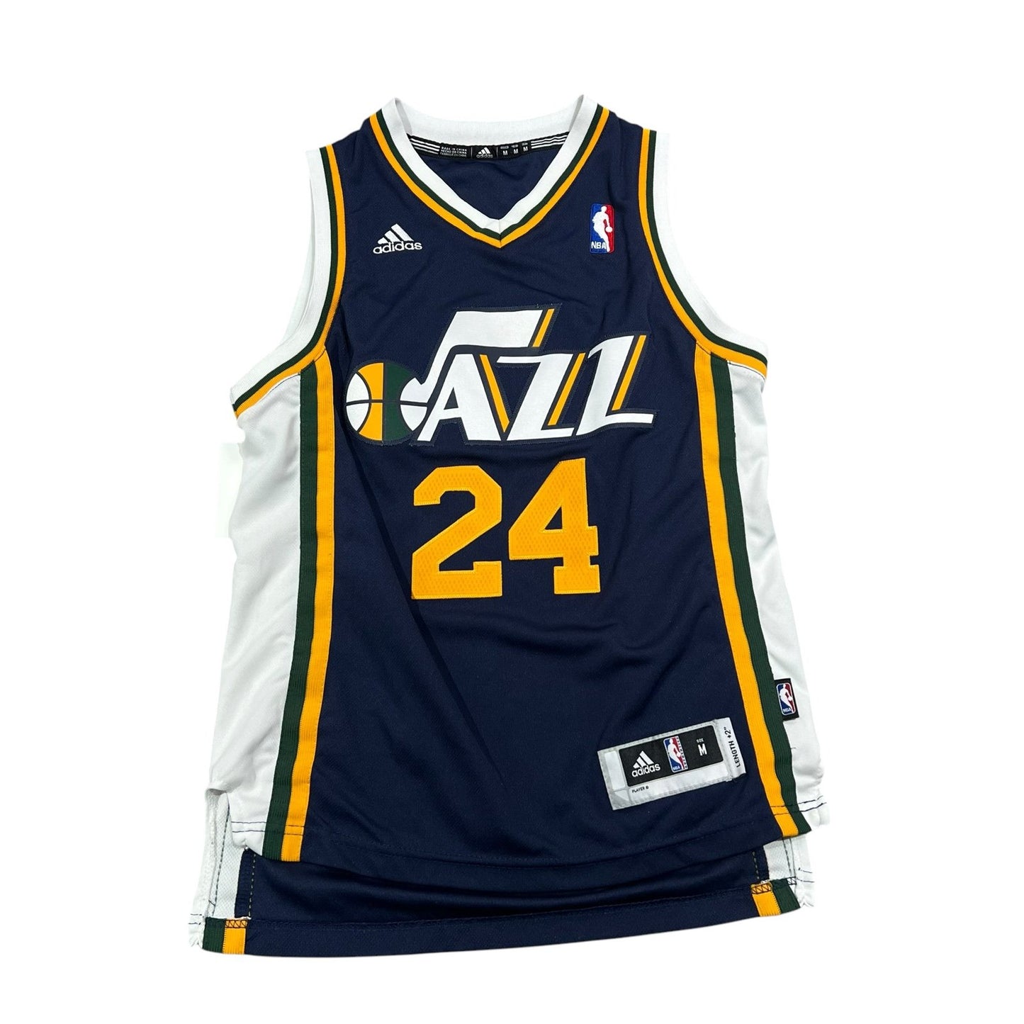 Paul Millsap Utah Jazz Jersey Kids Youth Medium Adidas NBA Blue #24