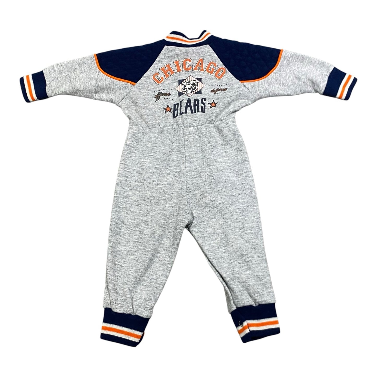 Vintage 90's Chicago Bears Onesie Toddler 6/9 Months NFL Gray Bull Frog Sleep