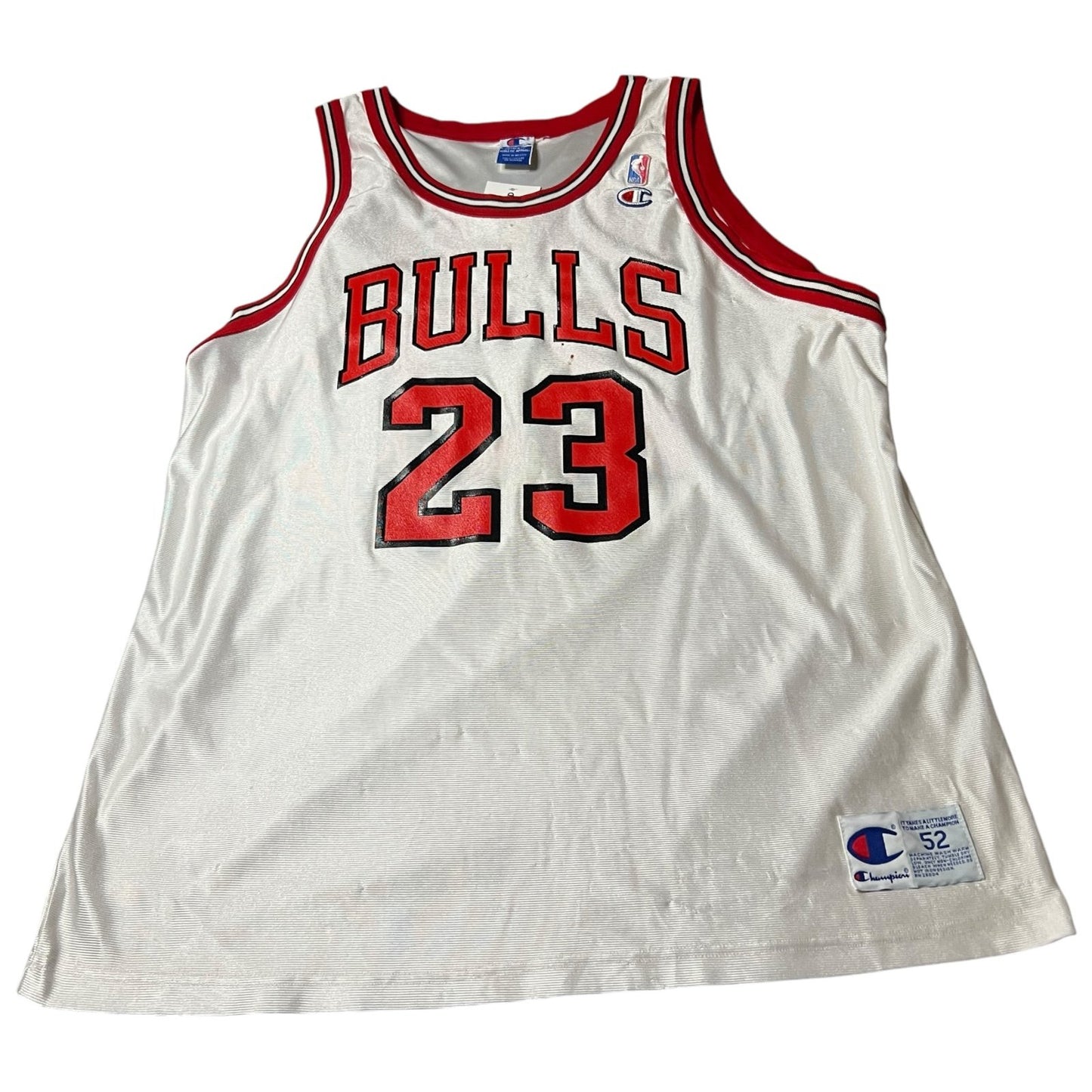 Vintage 90's Michael Jordan Chicago Bulls Jersey Mens 52 Champion White Red NBA