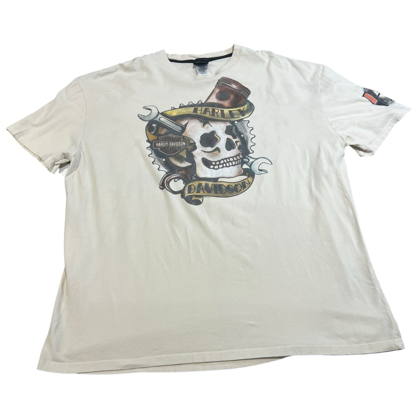 Harley Davidson Of Bloomington Indiana Shirt Mens 2XL XXL White Skull Tools