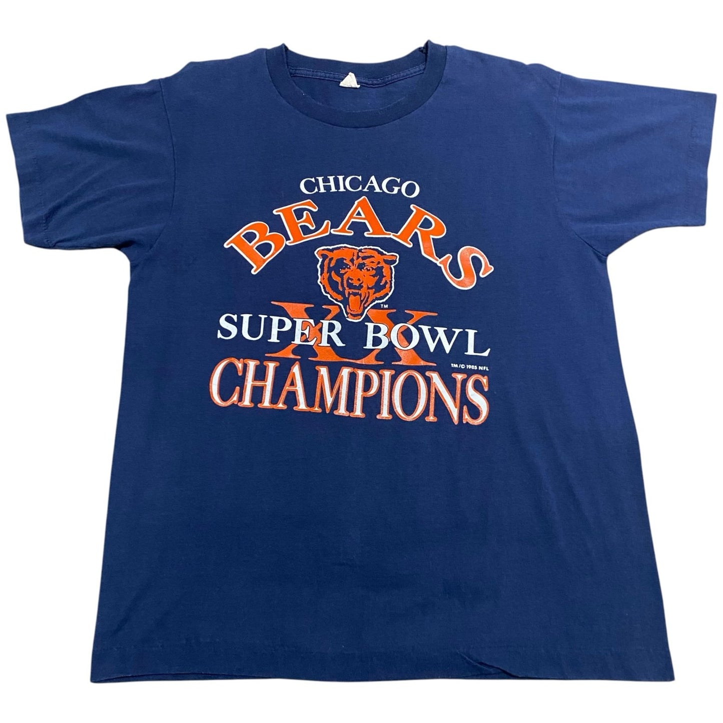 Vintage 1985 Chicago Bears Super Bowl XX Champions Shirt Womans Large NFL Blue