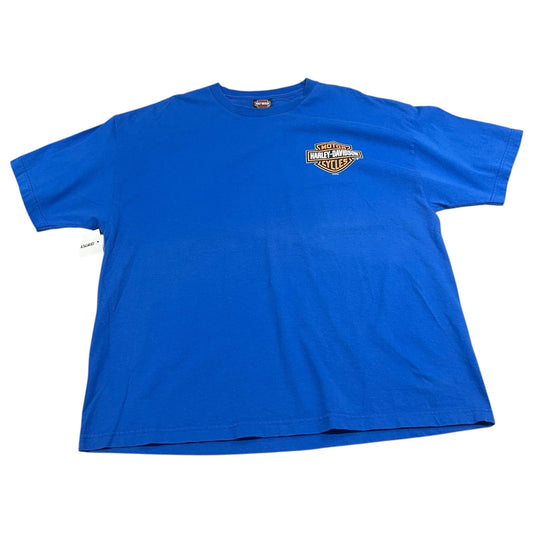 Harley Davidson Shirt Mens 2XL XXL Thunder Of The 1000 Islands Blue Adams Center