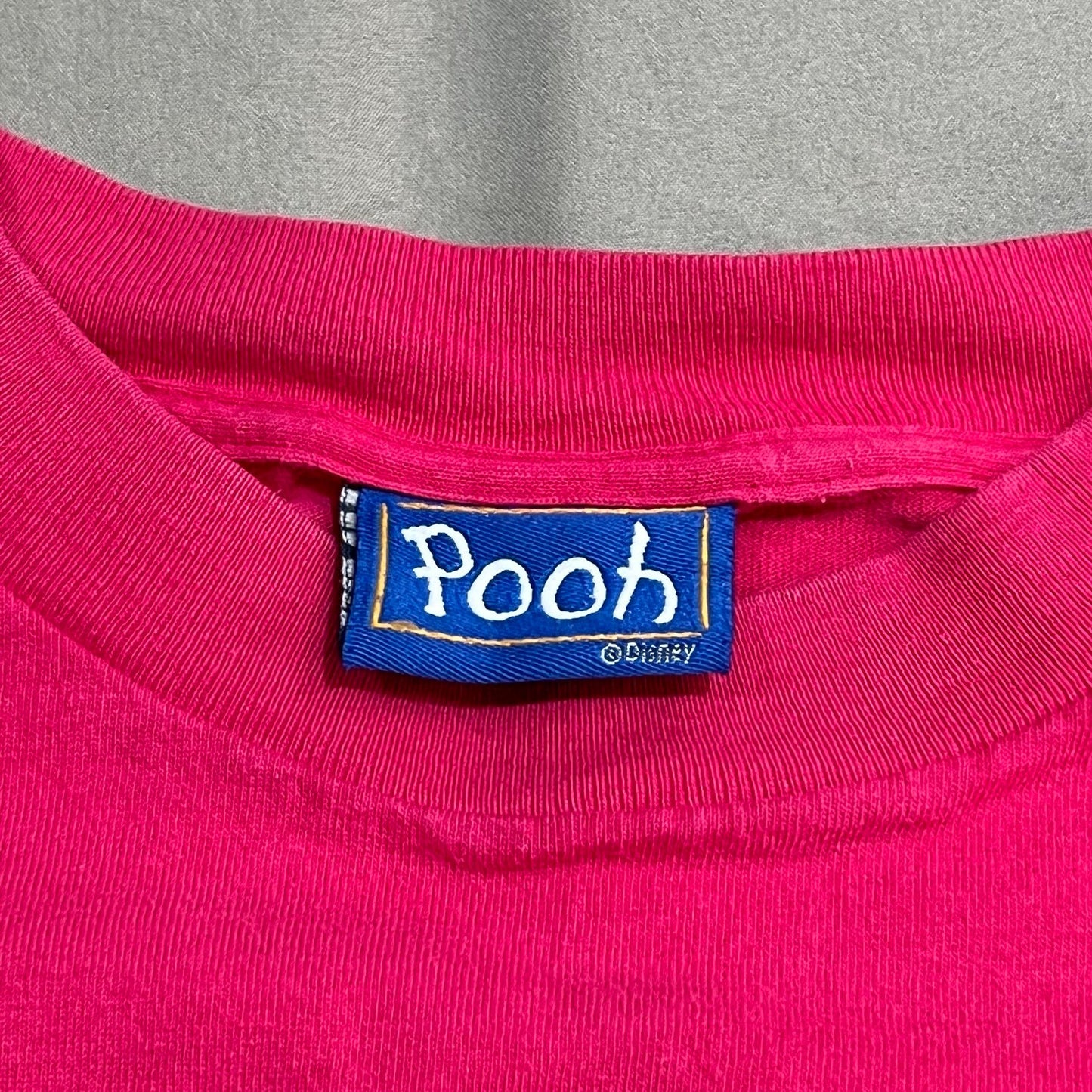 Vintage Winnie The Pooh Shirt Womans XL Disney Pink Embroidered Short Sleeve