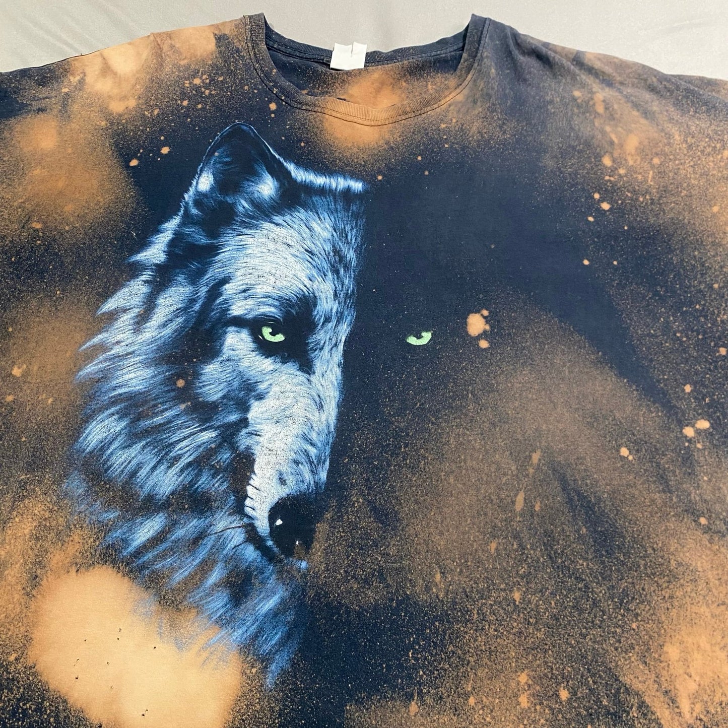 Wolf Dyed Space Shirt Mens 3XL XXXL Short Sleeve Nature Animal