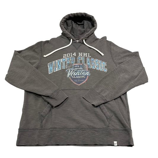 2014 NHL Winter Classic Hoodie Mens Medium 47 Brand Sweatshirt Gray