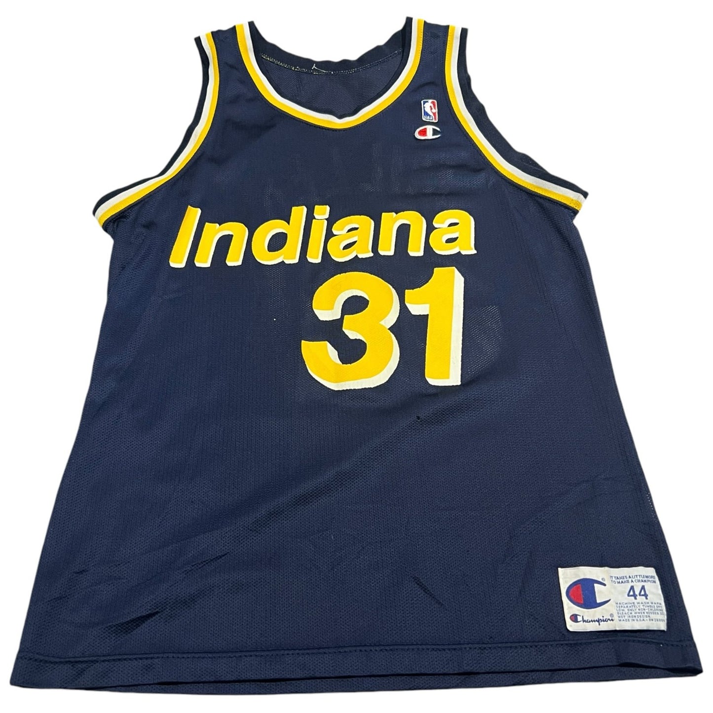 Vintage 90's Reggie Miller Indiana Pacers Jersey Mens 44 Champion NBA Blue #31