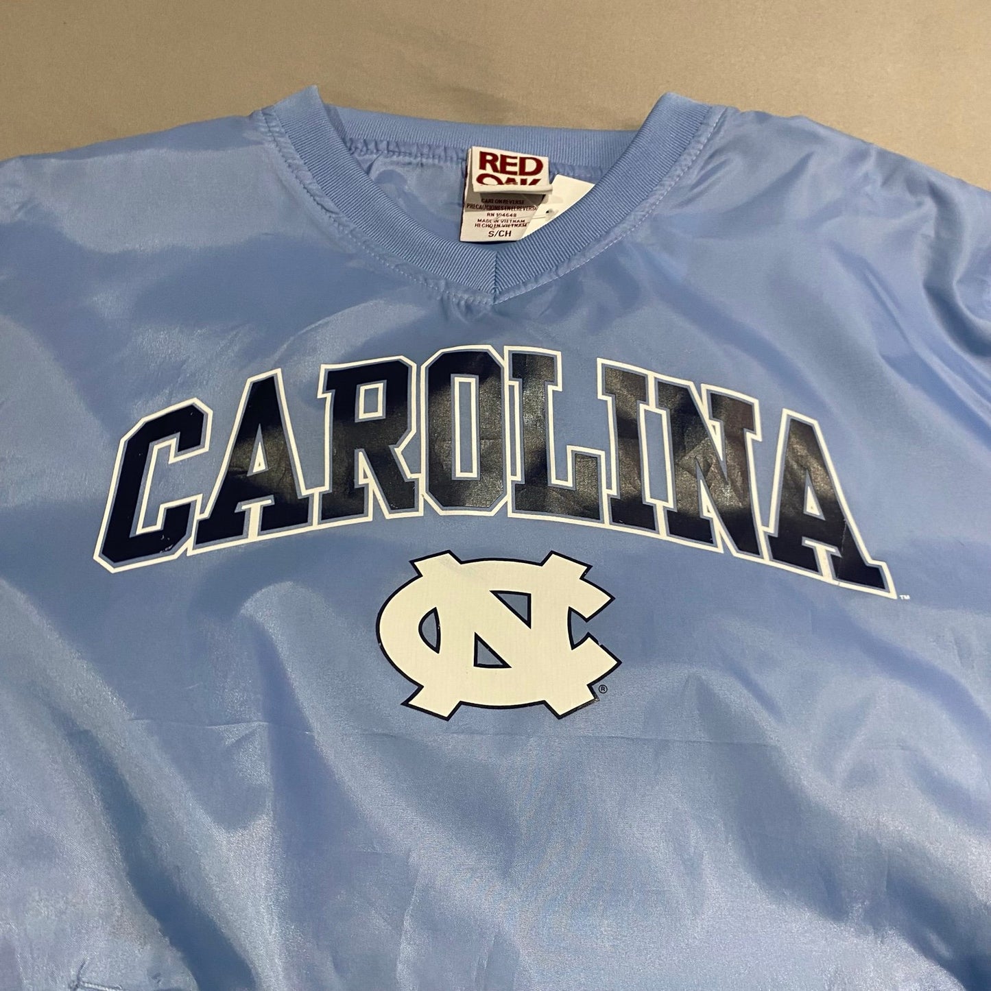 Vintage North Carolina Windbreaker Mens Small Tar Heels Baby Blue Red Oak Jacket