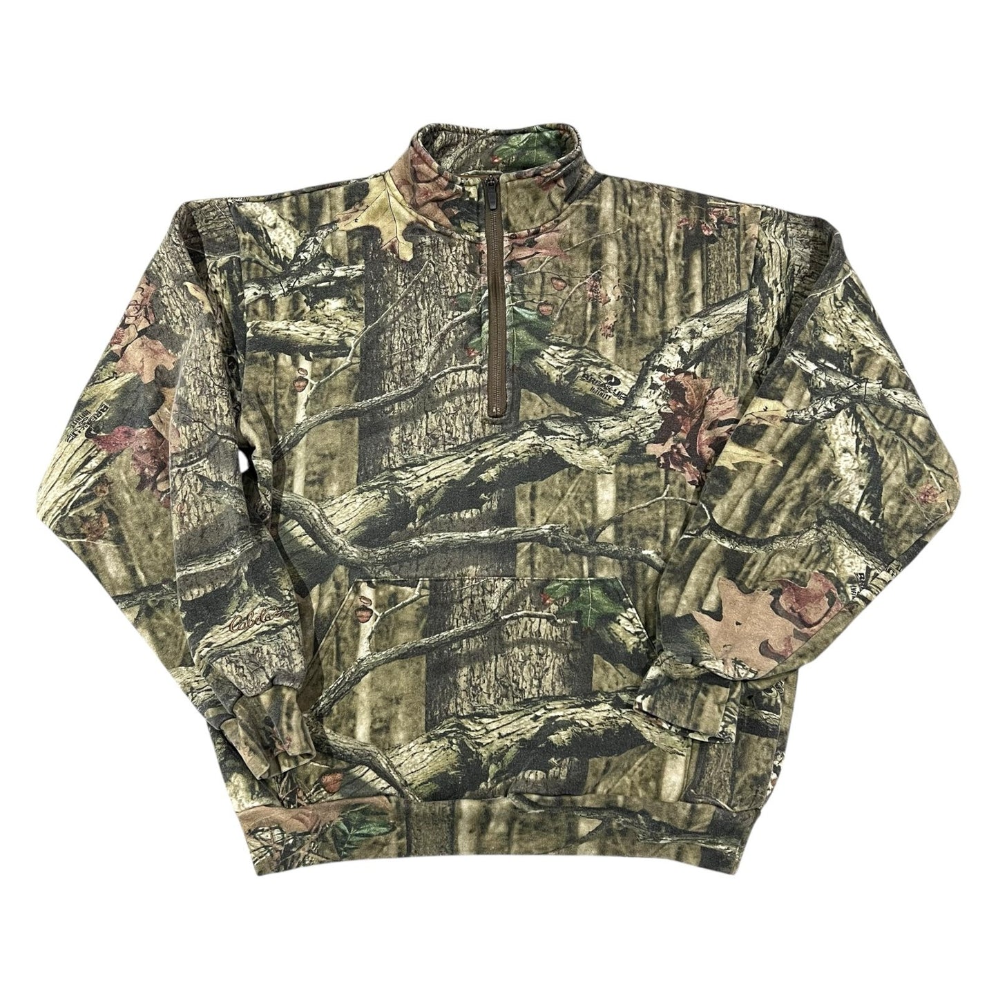 Cabela's Camo Quarter Zip Fleece Sweater Mens Medium Hunting Green Camouflage