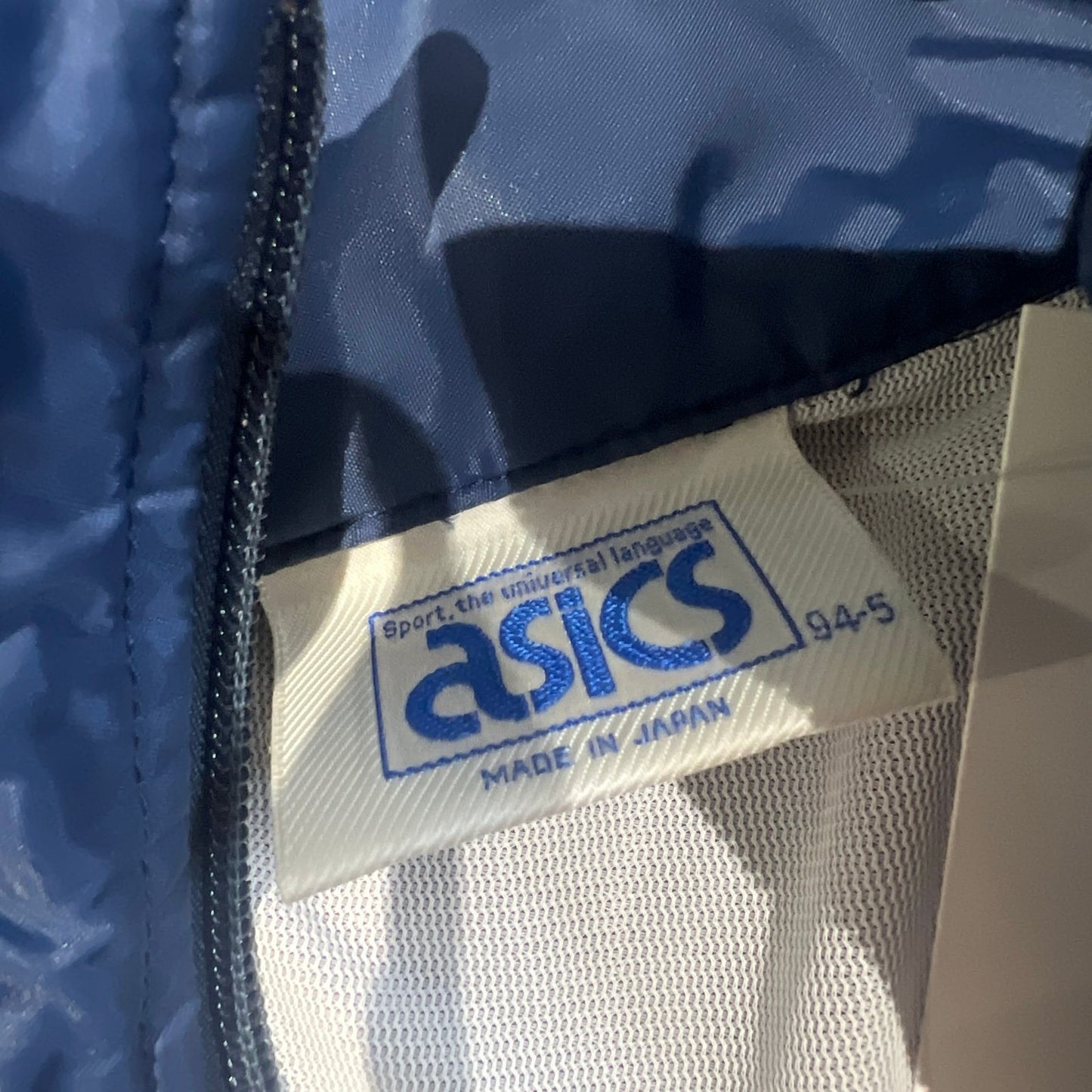 90's ASICS USA Track Windbreaker Jackets Mens Large Full Zip Up Blue