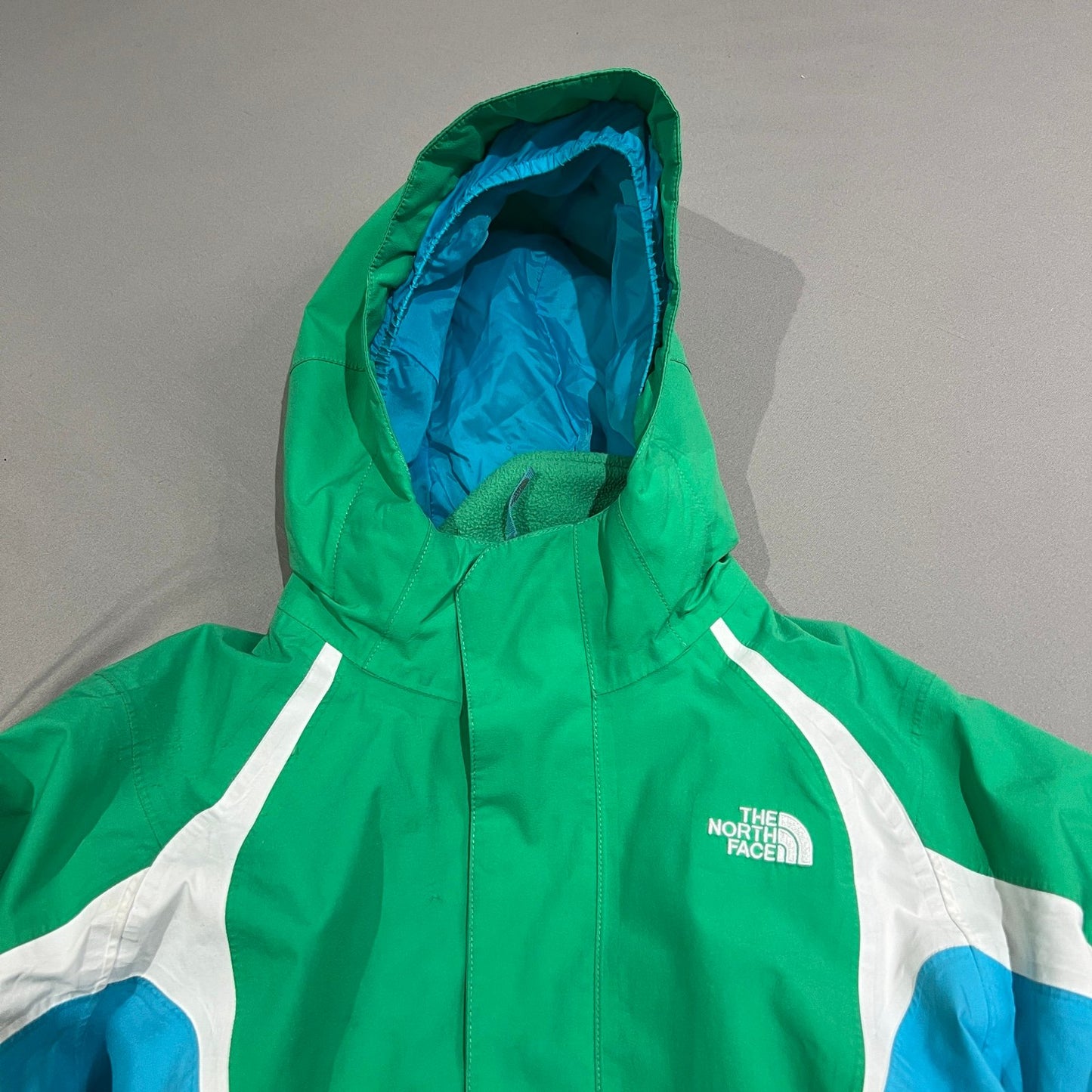 The North Face Hyvent 3 In 1 Jacket Kids Girls XL Green Windbreaker Blue Coat