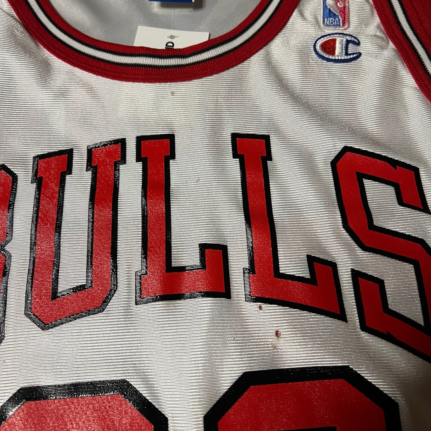 Vintage 90's Michael Jordan Chicago Bulls Jersey Mens 52 Champion White Red NBA