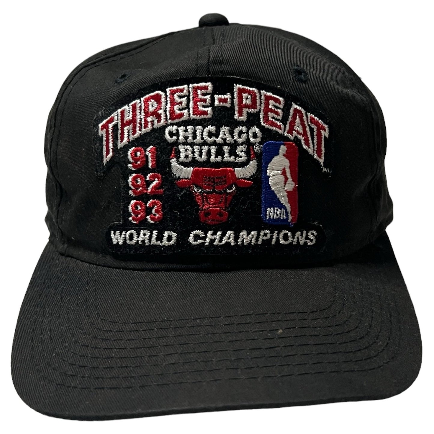 Vintage Chicago Bulls Three-Peat 1991-93 Hat Sports Specialties The Twill Black