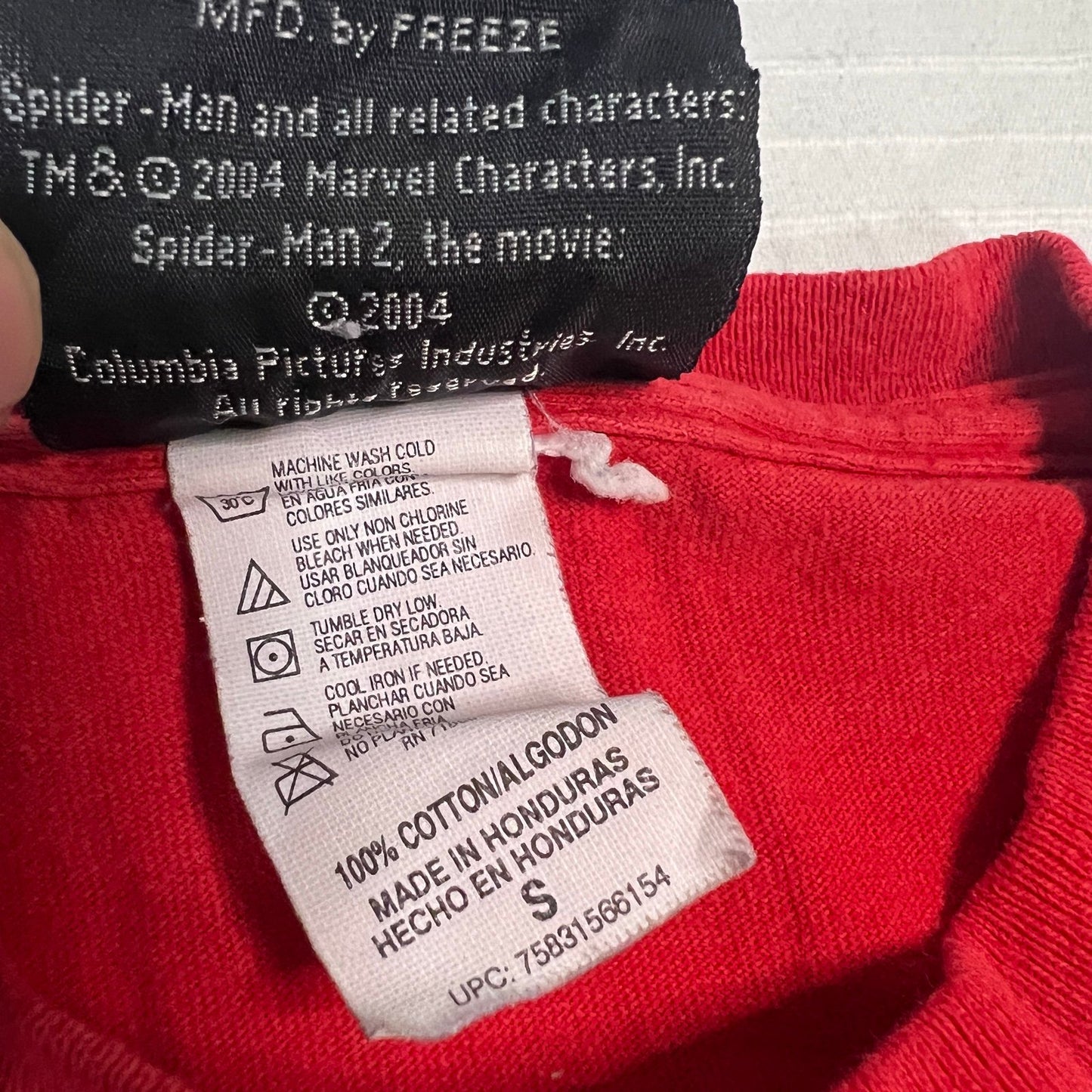 Vintage Spider Man 2 Shirt Kids Youth Small Red Short Sleeve Movie Promo