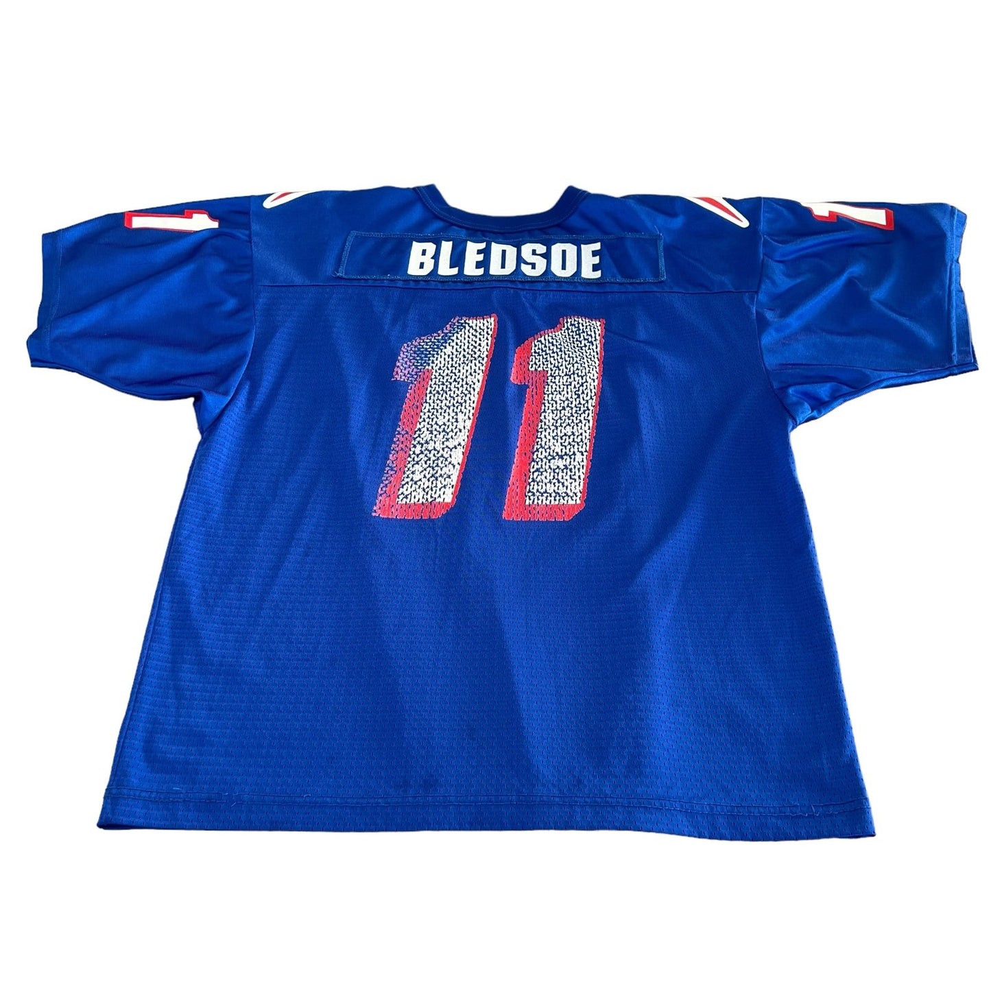 Vintage Drew Bledsoe Kids Youth XL Wilson #11 New England Patriots Blue NFL