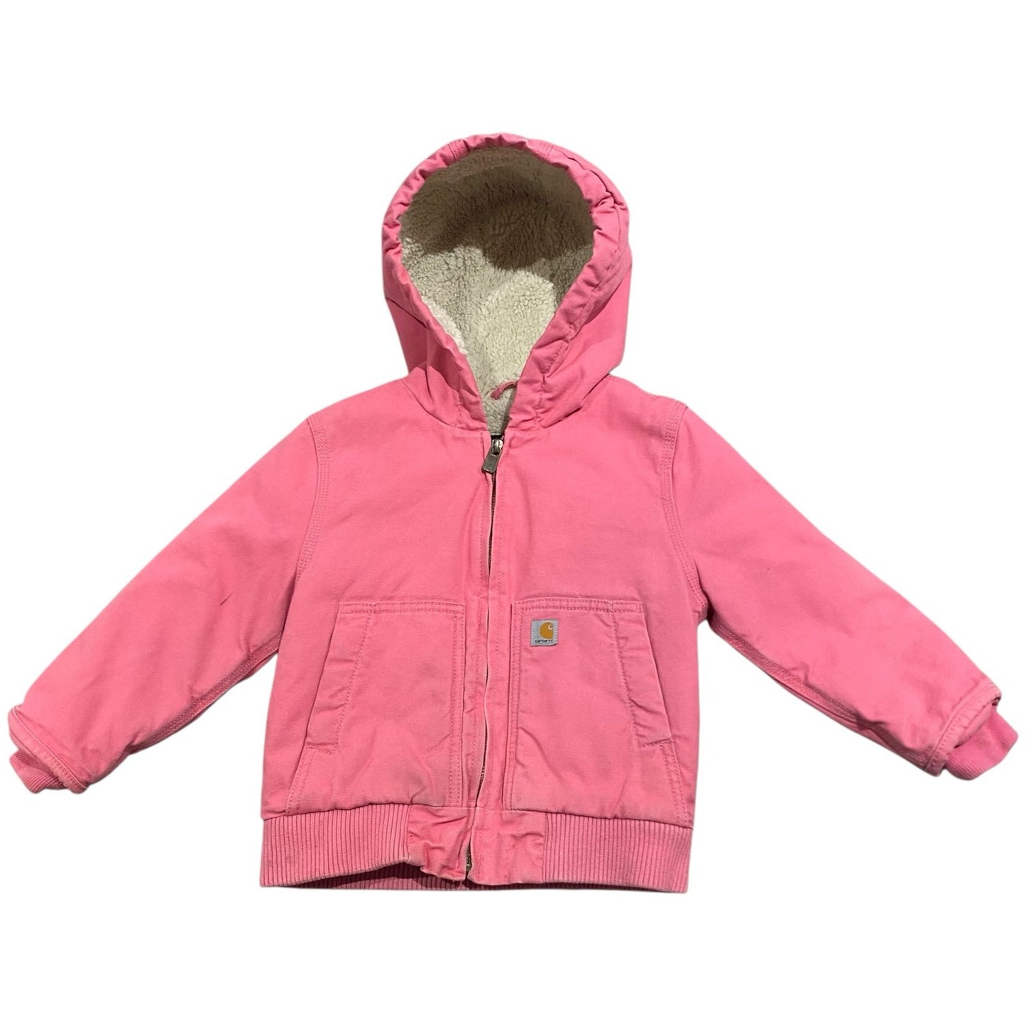 Carhartt Jacket 4T Girl's Canvas Insulated Hooded Active Jacket OJ9566-G Pink