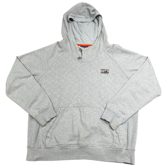 Patagonia Quilted Sweatshirt Hoodie Mens XL Organic Cotton Gray Snap Neck