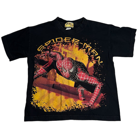 Vintage Spider Man 2 Shirt Kids Youth Medium Promo Shirt Black Short Sleeve 2002