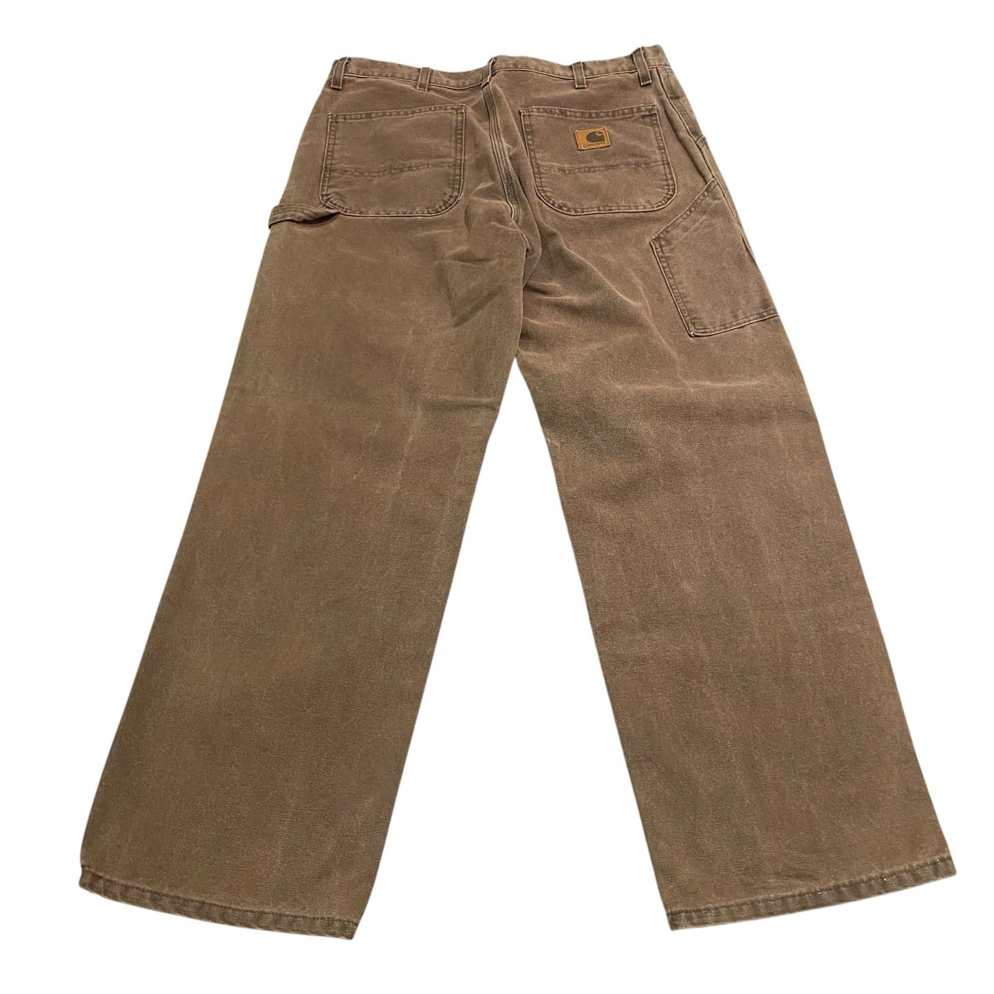 Vintage Carhartt Jeans B12 CHT Carpenter Pants Brown Canvas Mens 36x30