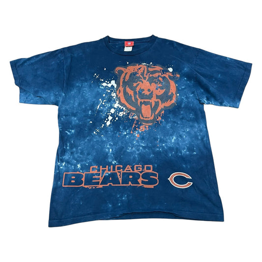 Chicago Bears NFL Tie Dye All Over Print Shirt Mens XL NFL Short Sleeve Blue