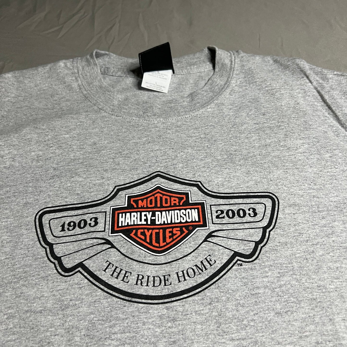 Vintage Harley Davidson Shirt Mens Large Gray The Ride Home Long Sleeve