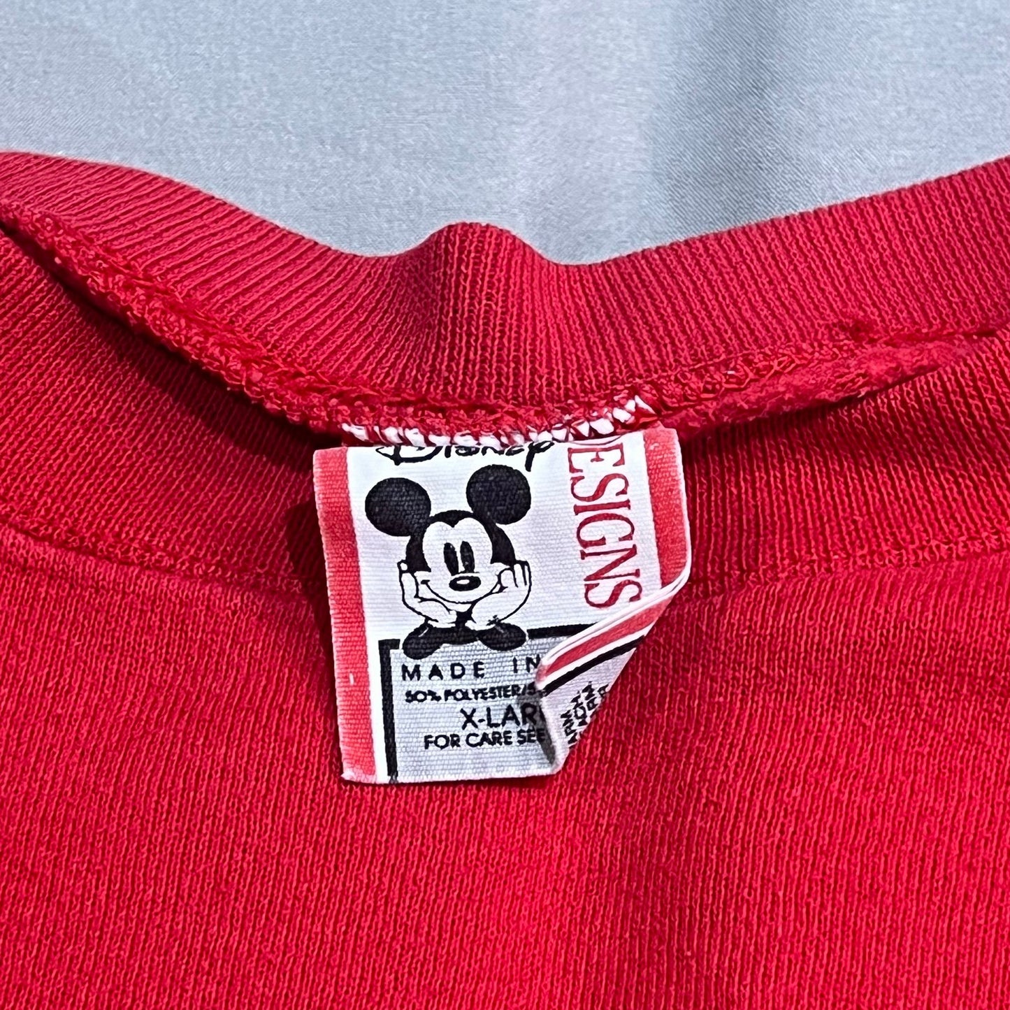 Vintage 90's Mickey Mouse Sweater Womans XL Disney Crewneck Red Pullover