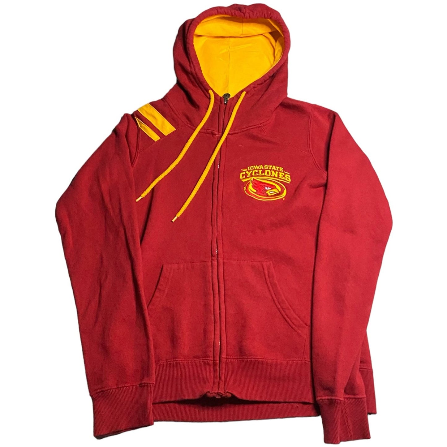 Iowa State Cyclones Hoodie Sweatshirt Womans Small Red Yellow Embroidered NCAA