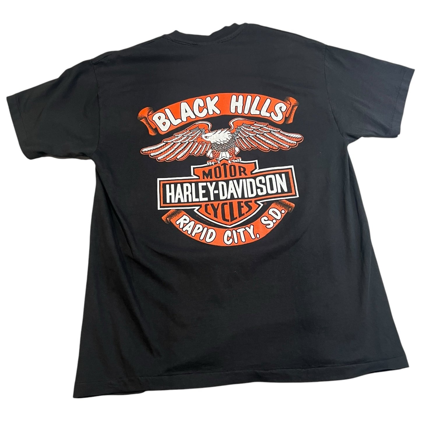 Vintage 90's Harley Davidson Black Hills Rally Womens Large Black Shirt Sturgis