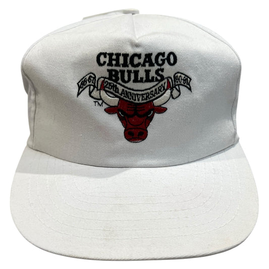 Vintage Chicago Bulls Snapback Hat White NBA Miller Lite