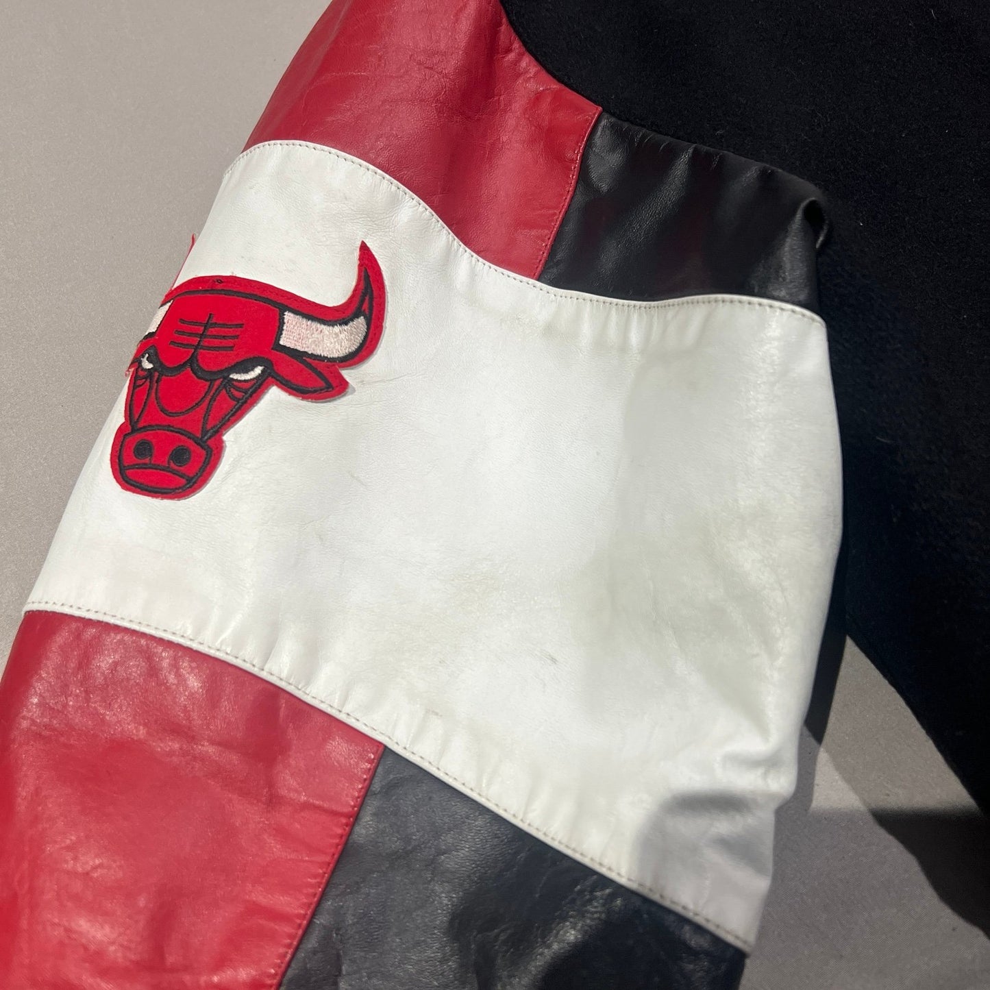 Vintage Chicago Bulls Jacket JH Design Mens Large NBA Wool Leather