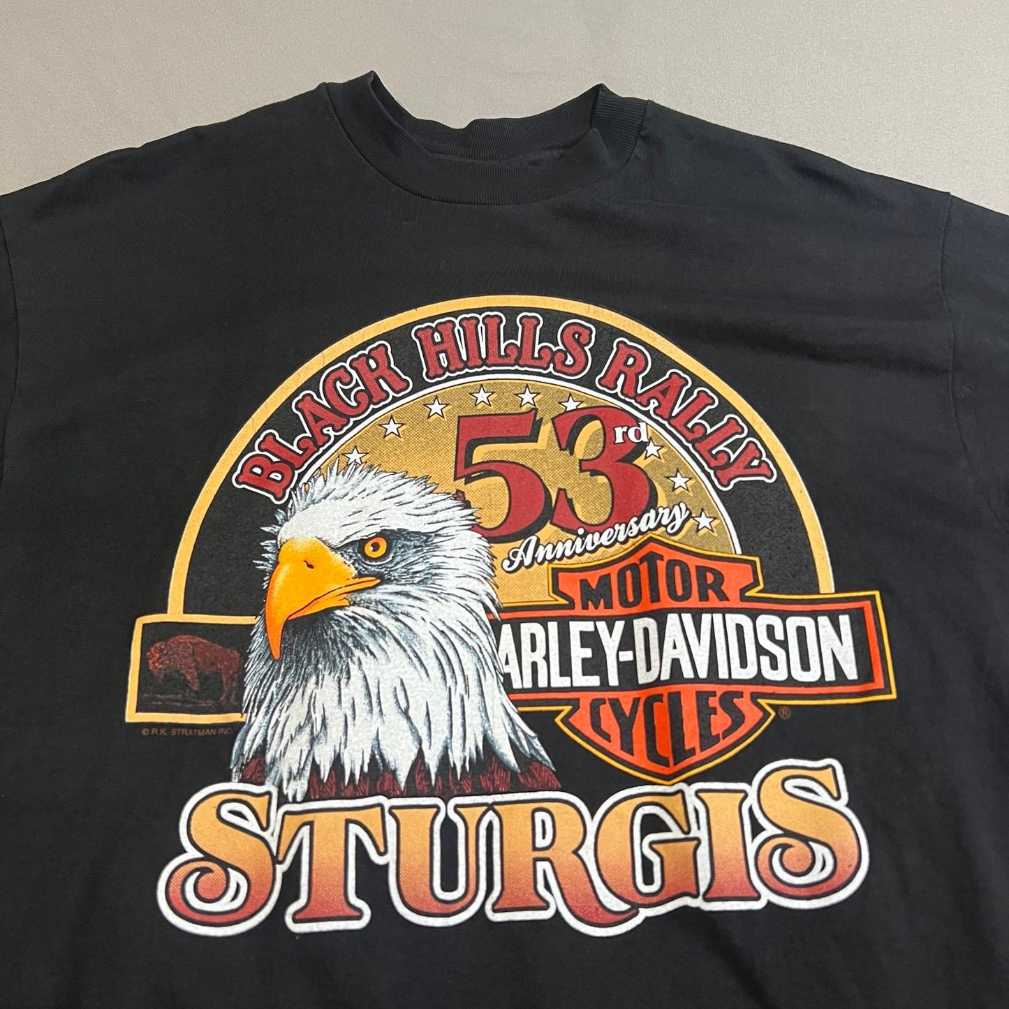 Vintage 90's Harley Davidson Black Hills Rally Womens Large Black Shirt Sturgis